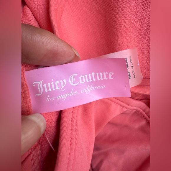 Juicy Couture Orange One Piece Swimsuit - Size L Tie Zipper Comfy Beach Summer - Picture 7 of 16